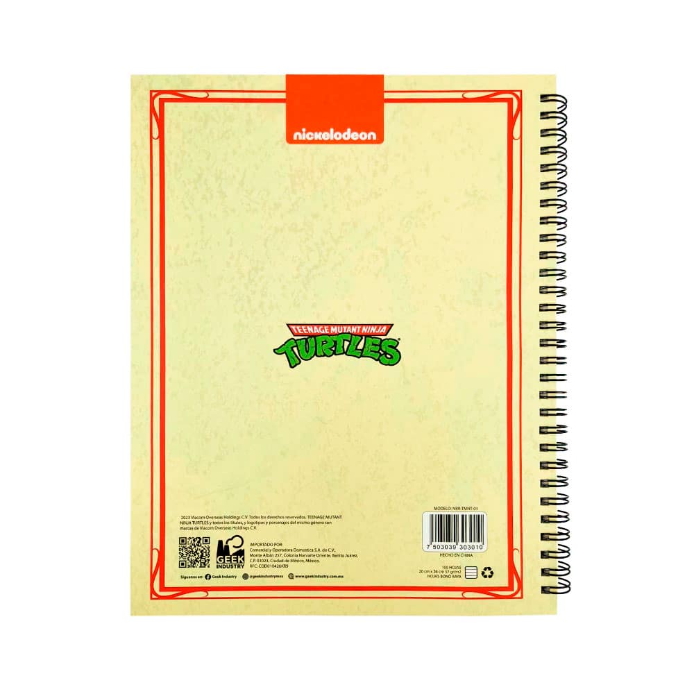 Geek Industry - Libreta Profesional Tortugas Ninja Rayado - TMNT