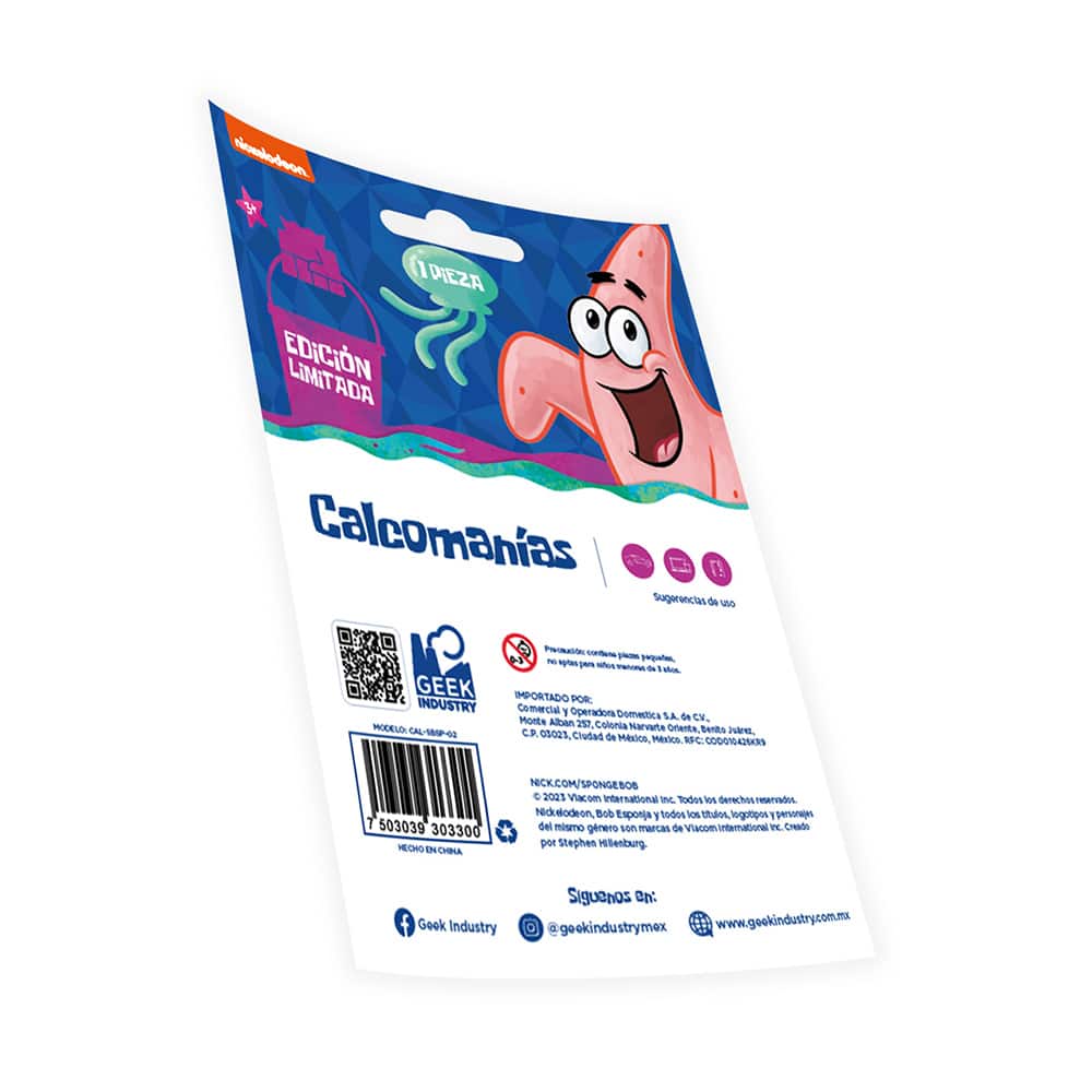 Geek Industry Stickers Decorativos - Bob Esponja y Patricio - Nickelodeon