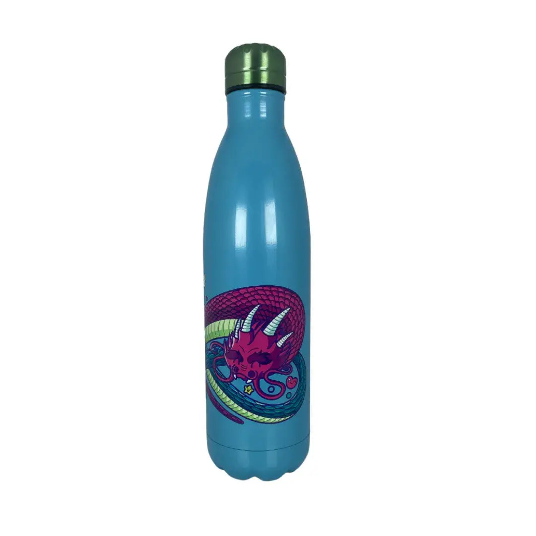 Botella Metálica De Acero Inoxidable Chido Kawaii QUETZALCOATL 750 ML AZUL