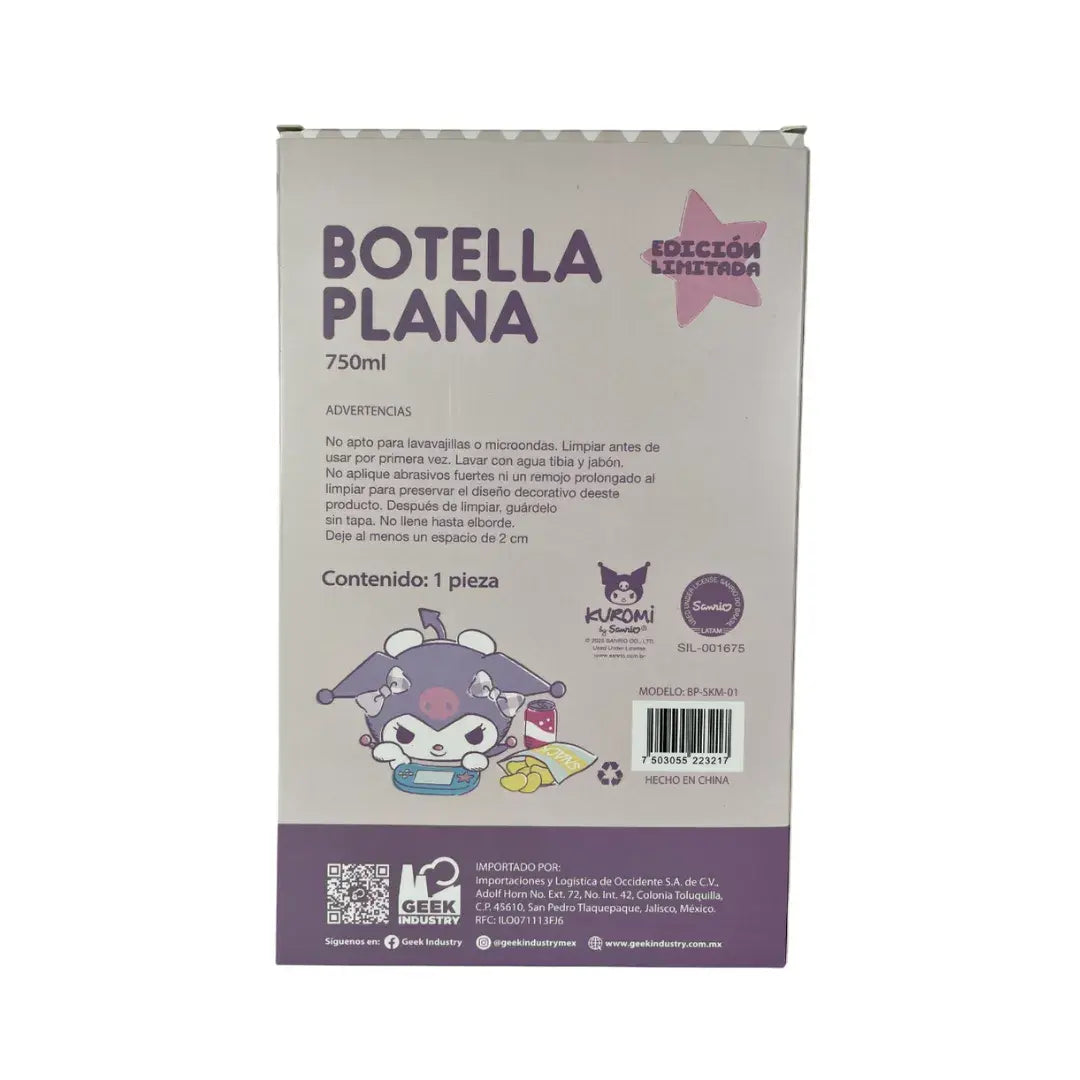 GEEK INDUSTRY - BOTELLA PLANA KUROMI - HELLO KITTY