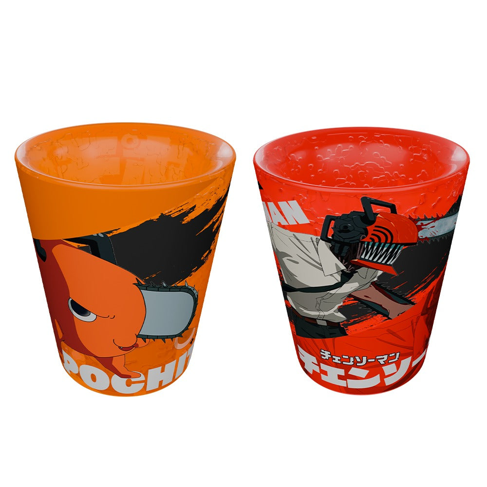 GEEK INDUSTRY - VASO SHOT POCHITA & DENJI 2 PIEZAS - CHAINSAW MAN