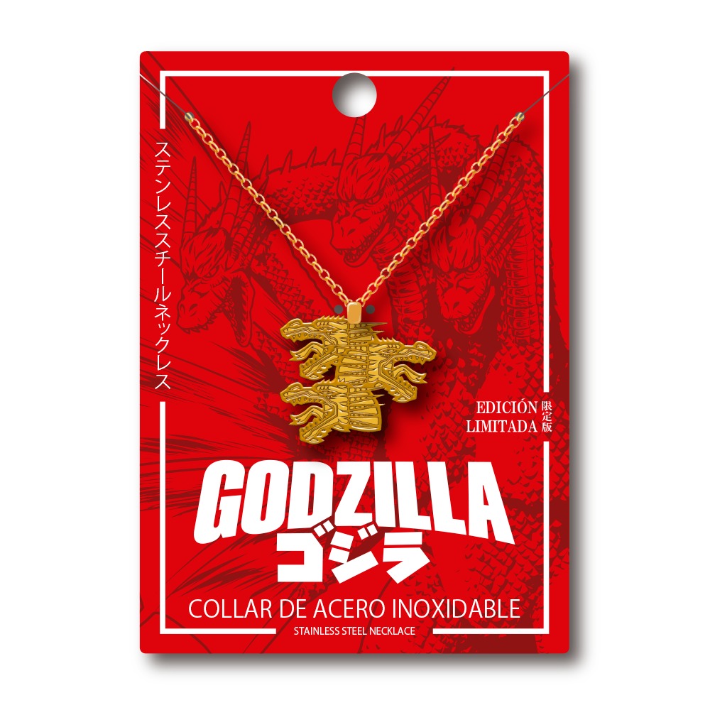 GEEK INDUSTRY - COLLAR KING GHIDORAH ACERO INOXIDABLE - GODZILLA