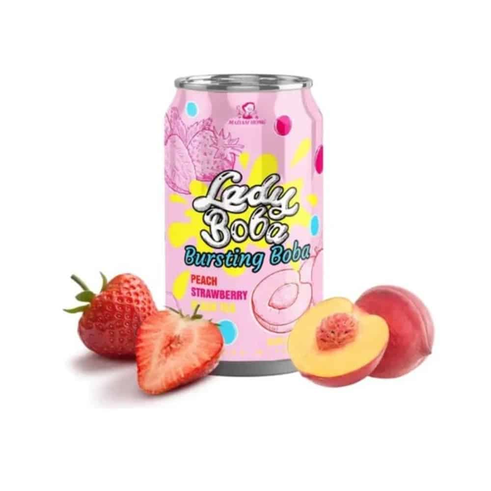 REFRESCO ASIATICO - LADY BOBA BUBBLE TEA DURAZNO Y FRESA 320