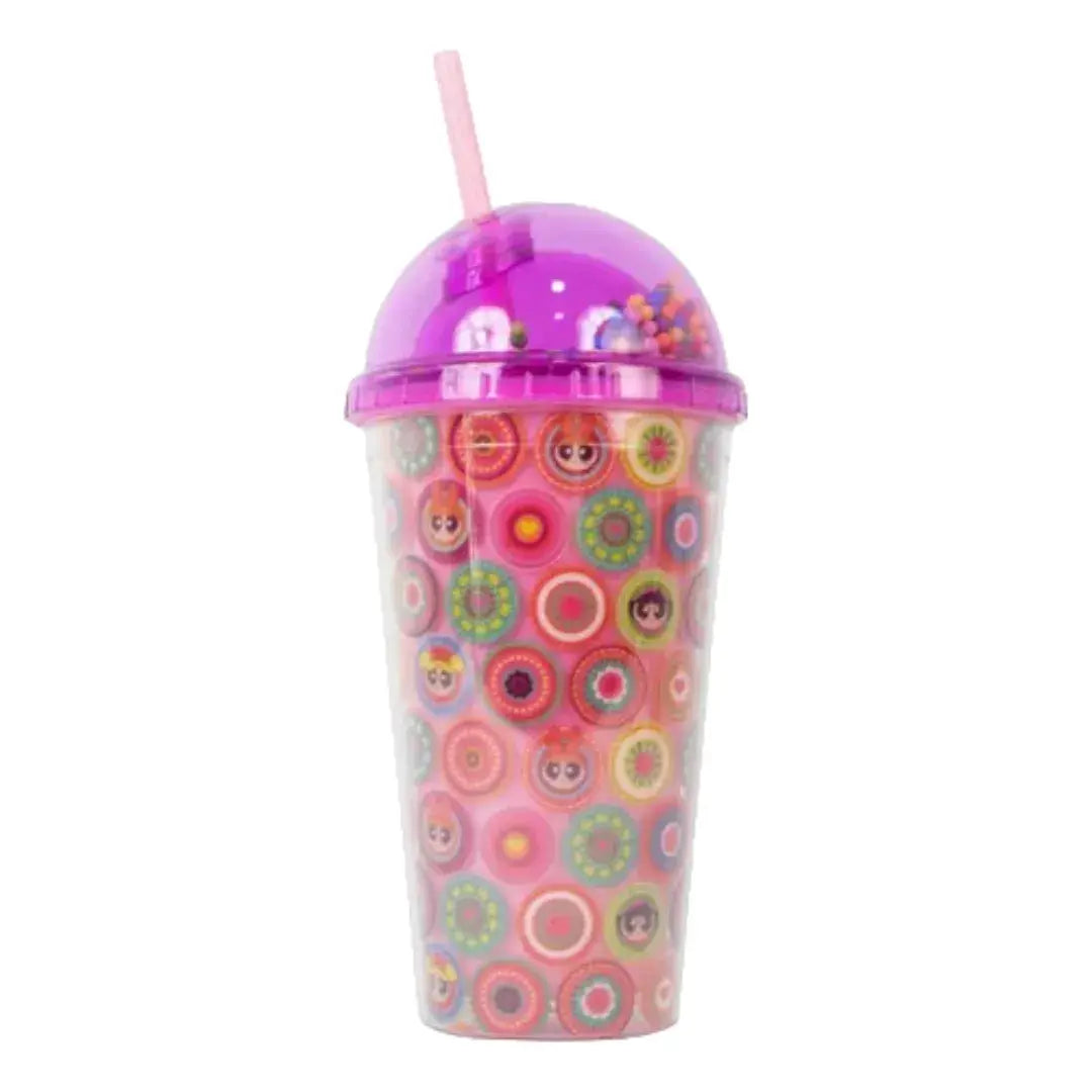 Vaso de Acrilico con tapa y popote Las Chicas Súper Poderosos