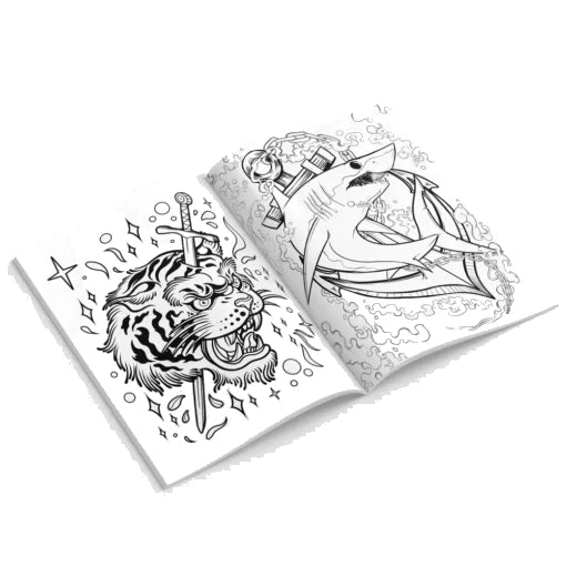 Geek Industry - Libro Para Colorear Para Adultos  - Tattoos, Old School, Neo-Tradicional &amp; M?s