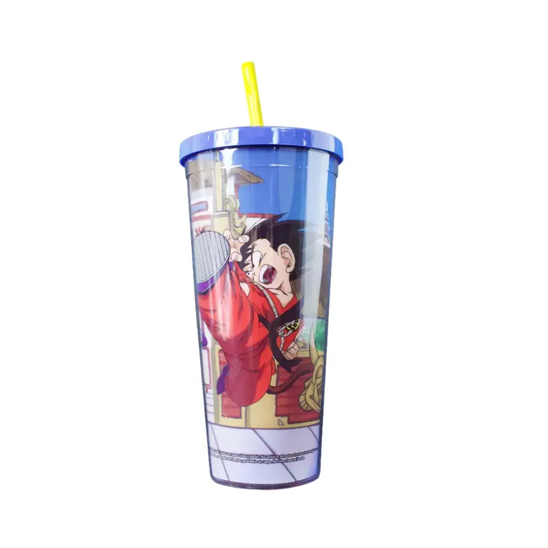Vaso de Acrílico con tapa y popote - Dragon Ball Goku doble pared