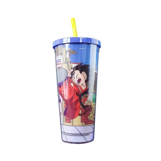 Vaso de Acrílico con tapa y popote - Dragon Ball Goku doble pared