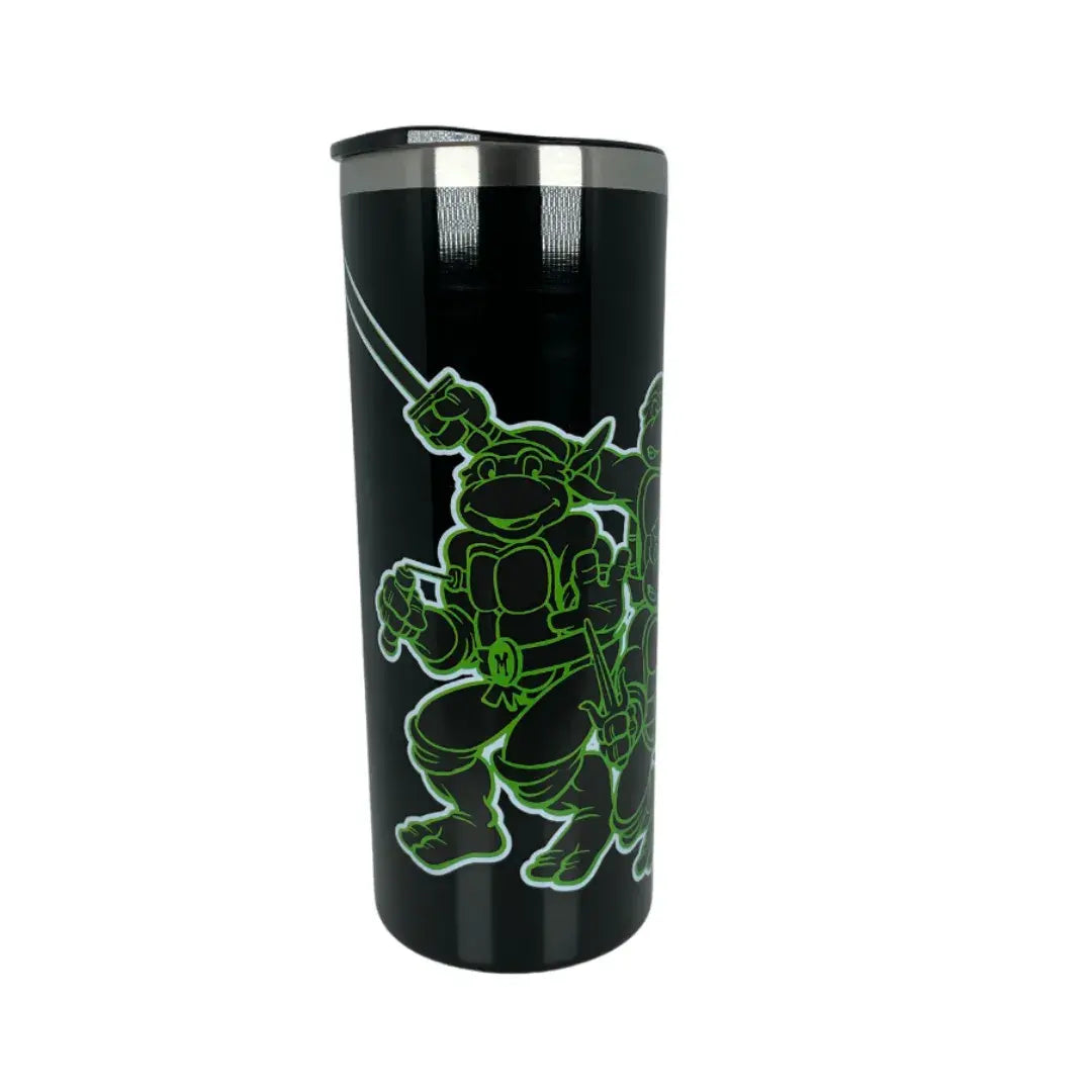 Termo Metálico Acero Inoxidable 591 ml Las Tortugas Ninja Negro