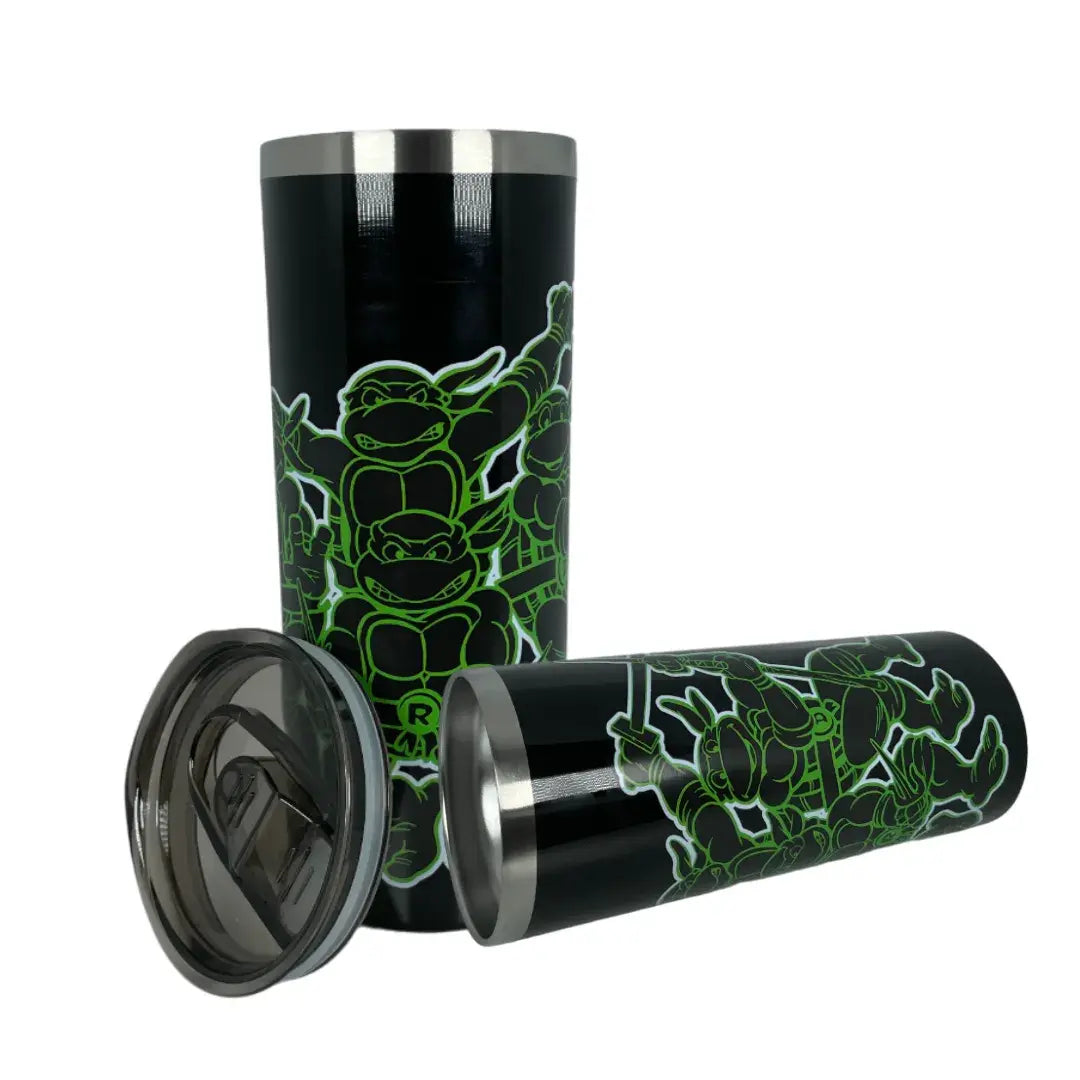 Termo Metálico Acero Inoxidable 591 ml Las Tortugas Ninja Negro