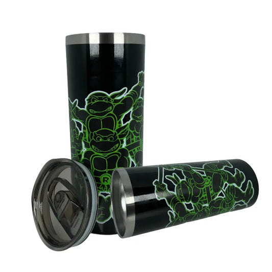 Termo Metálico Acero Inoxidable 591 ml Las Tortugas Ninja Negro