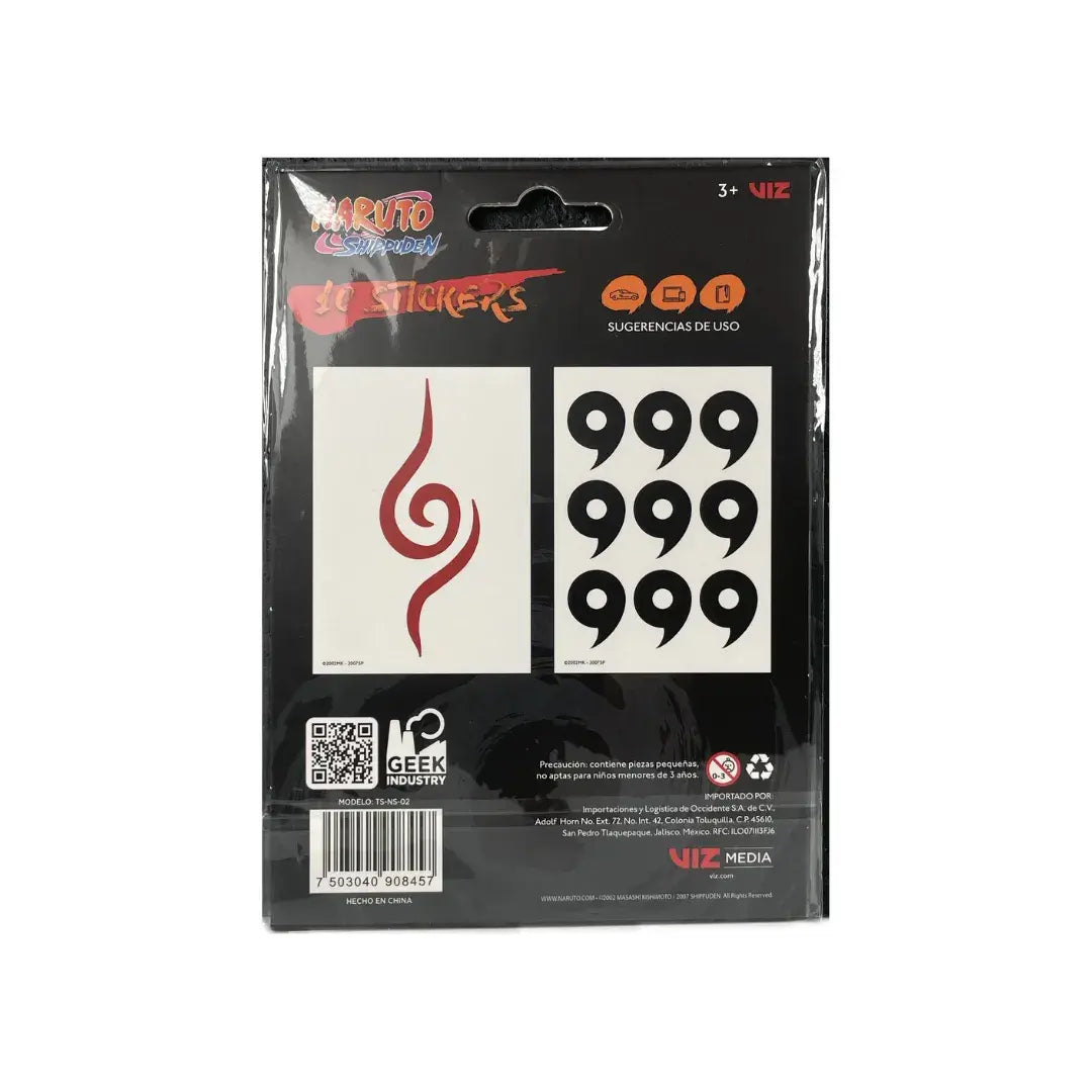 Calcomanías de tatuajes temporales Hidrotransferible de Naruto Anime II
