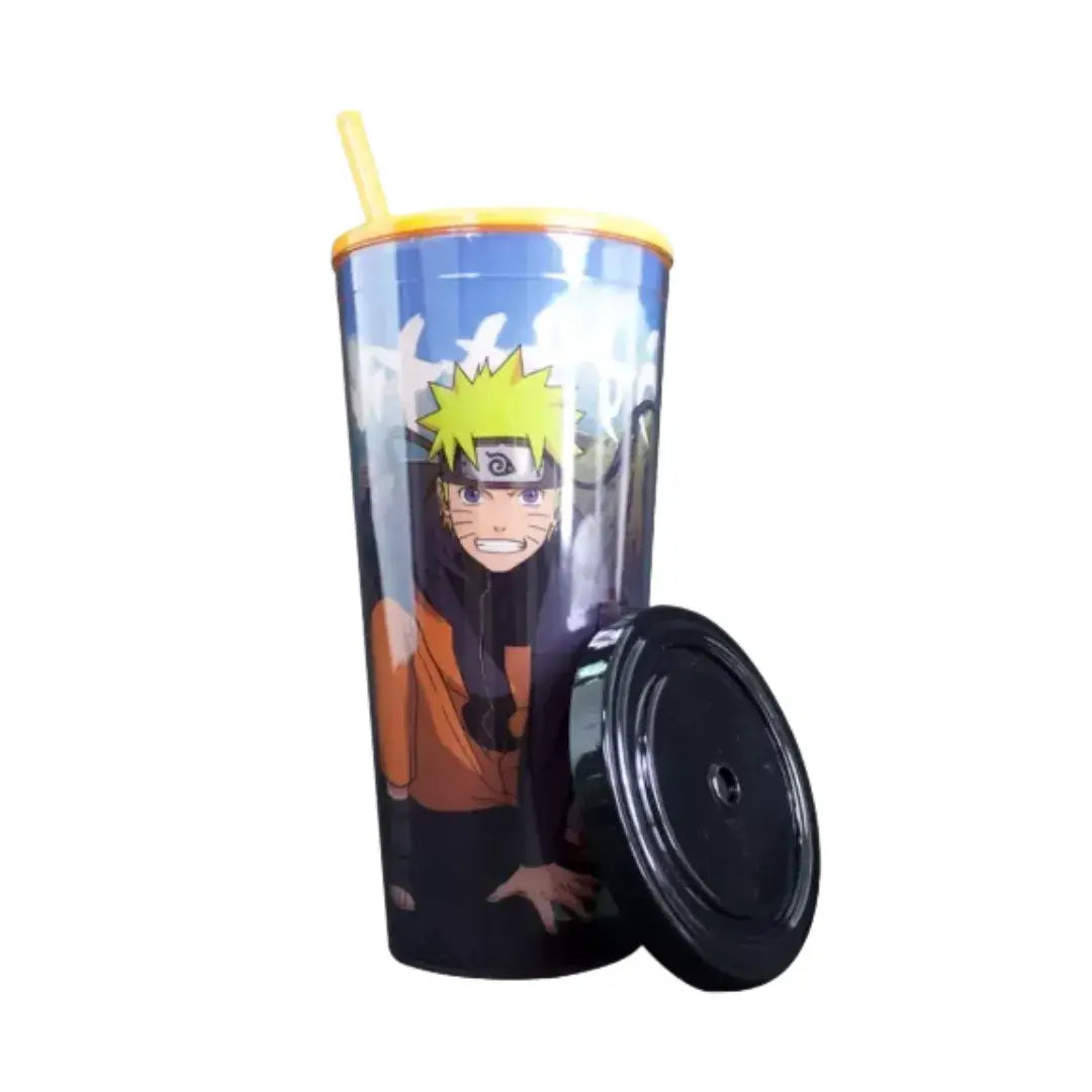 Vaso de Acrilico con tapa y popote - Naruto Uzumaki doble pared