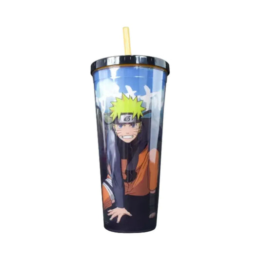 Vaso de Acrilico con tapa y popote - Naruto Uzumaki doble pared
