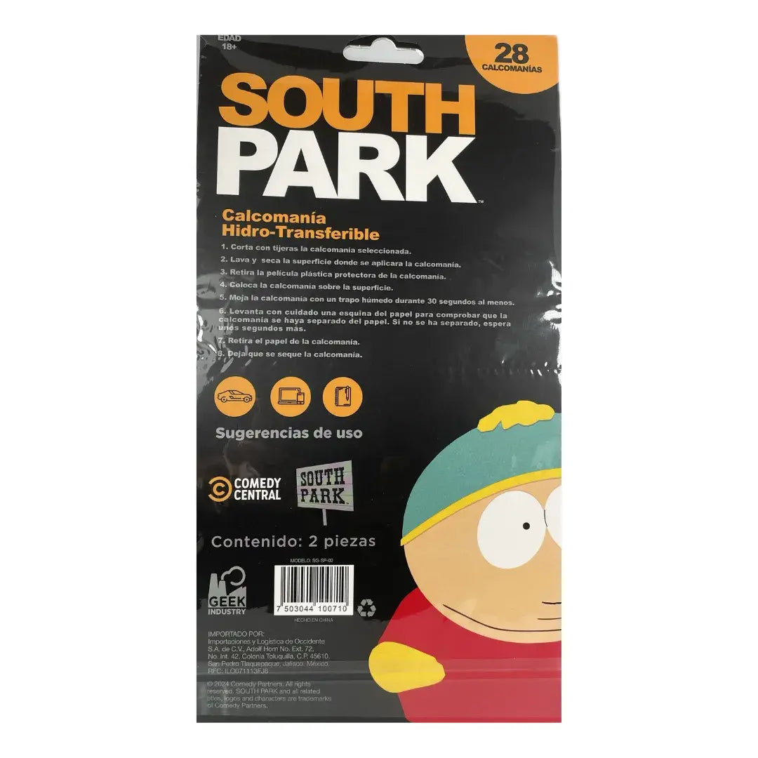 Calcomanías de tatuajes temporales Hidrotransferible de South Park II