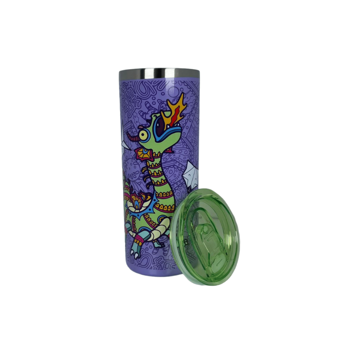 Termo Metálico de acero inoxidable de 591 ml Quetzalcoatl - Chido Kawaii