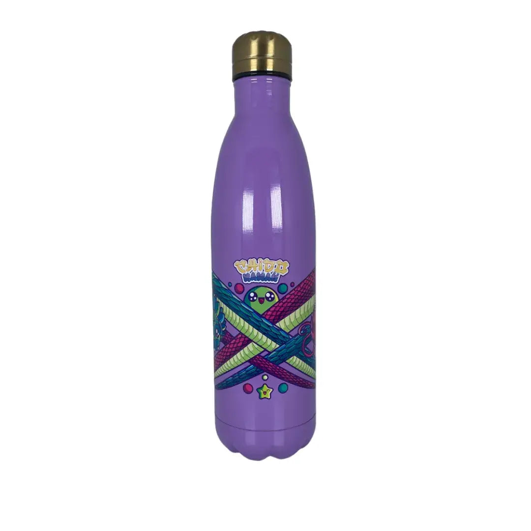 Botella Metálica De Acero Inoxidable Chido Kawaii QUETZALCOATL 750 ML MORADO
