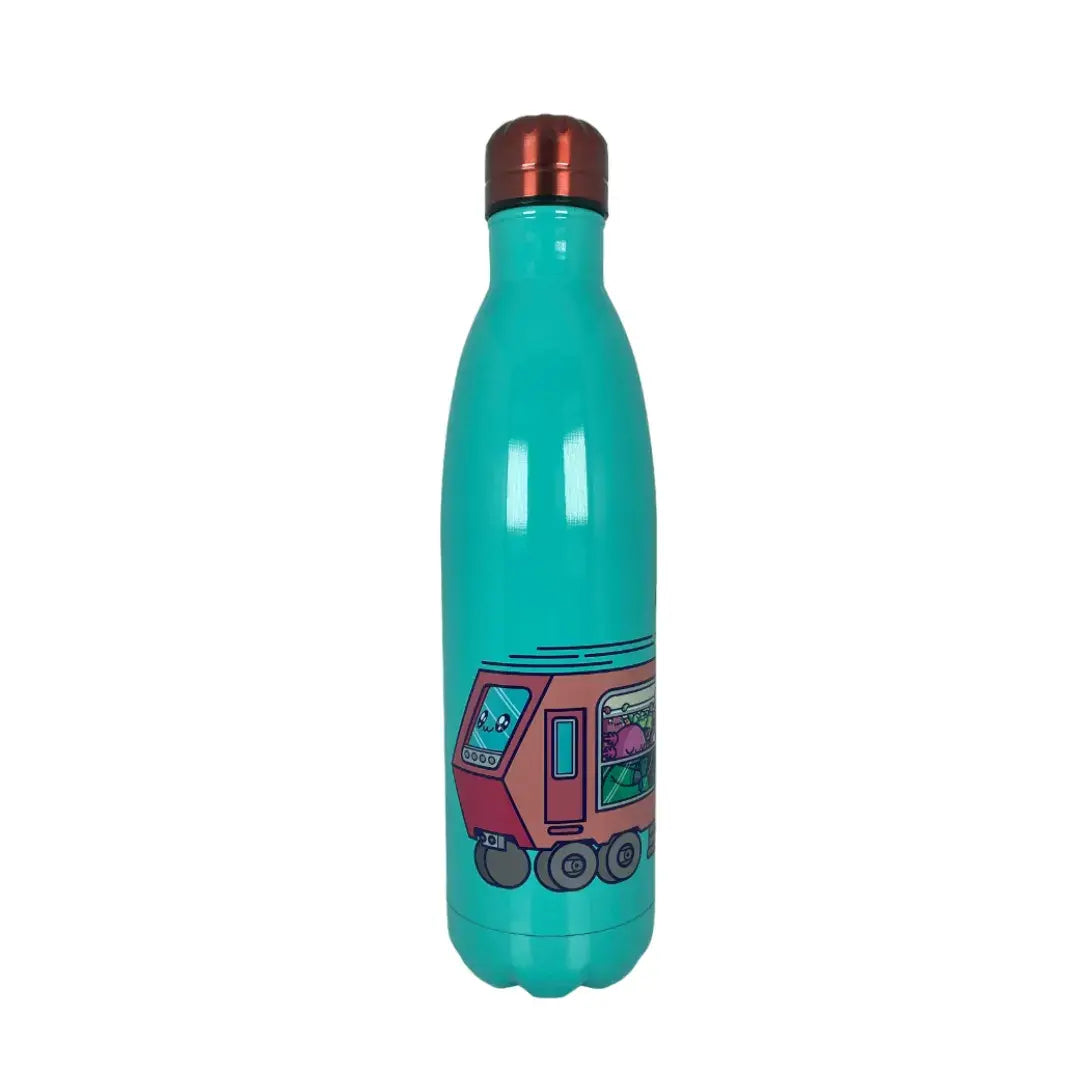 Botella Metálica De Acero Inoxidable Chido Kawaii Metro CDMX 750 ML