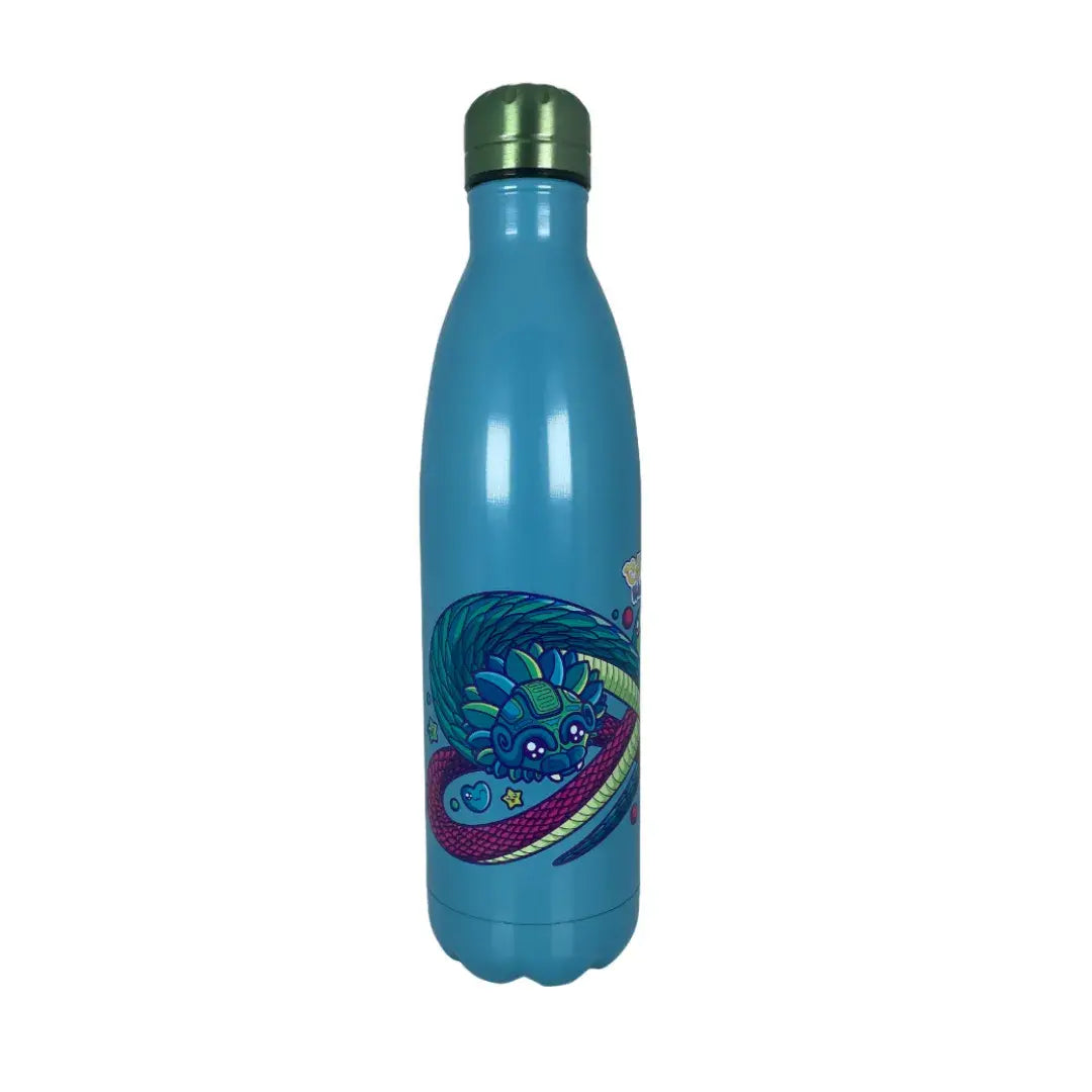 Botella Metálica De Acero Inoxidable Chido Kawaii QUETZALCOATL 750 ML AZUL