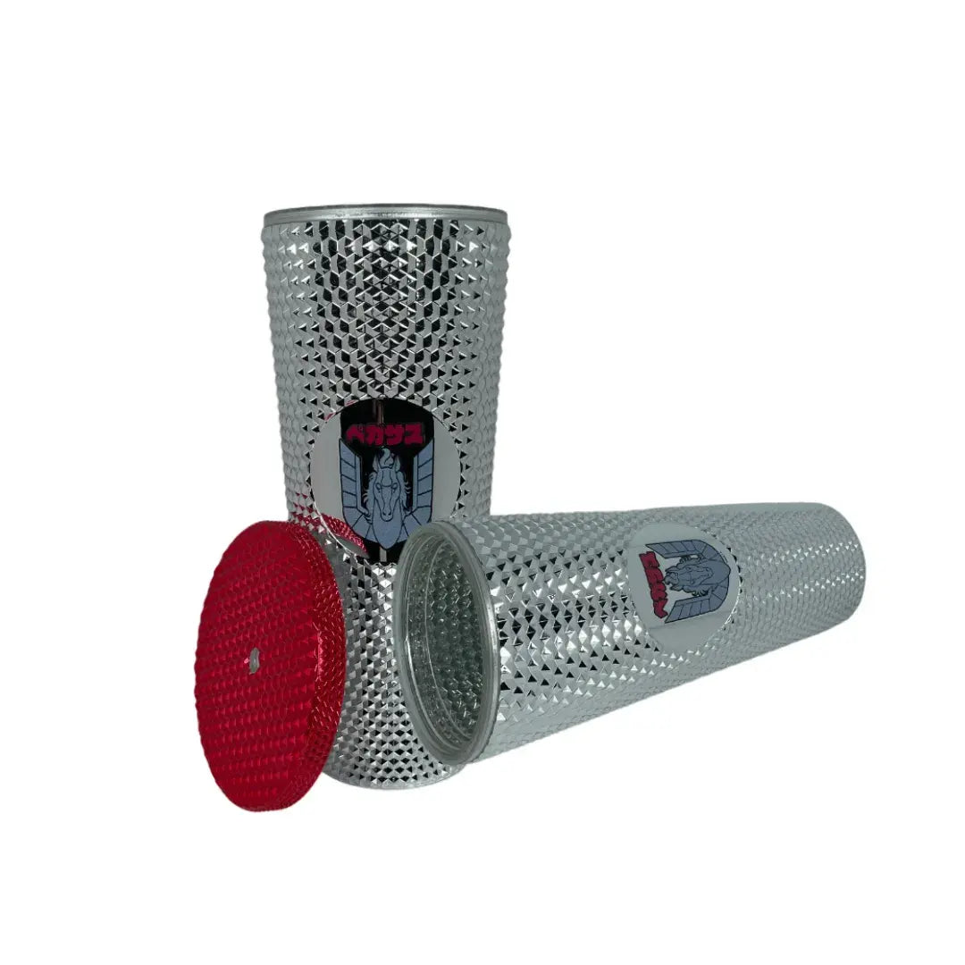 Vaso Con Popote De Acrílico Saint Seiya Seiya de Pegaso 709 ml