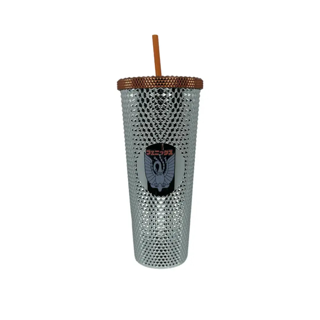 Vaso Con Popote De Acrílico Saint Seiya Ikki de Fenix 709 ml