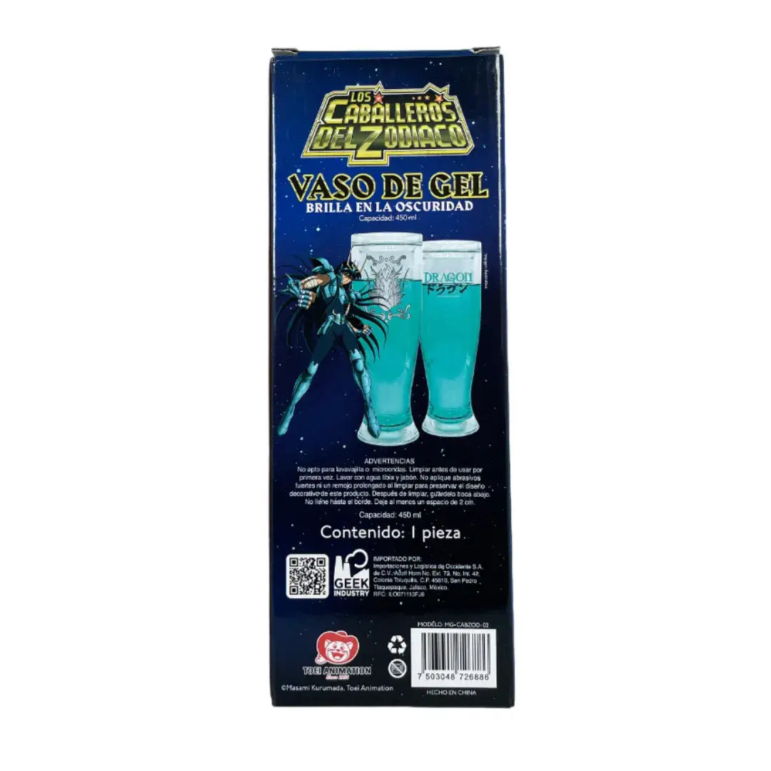 Vaso Mágico con liquido congelable Shiryu de Dragón Brilla en la Oscuridad - Anime Los Caballeros del Zodiaco