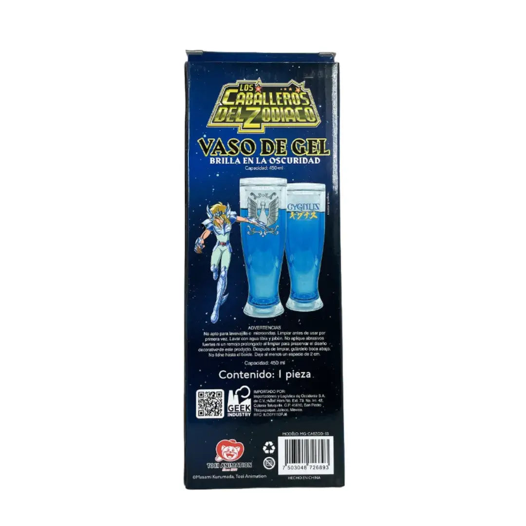 Vaso Mágico con liquido congelable Hyouga de Cisne Brilla en la Oscuridad - Anime Los Caballeros del Zodiaco