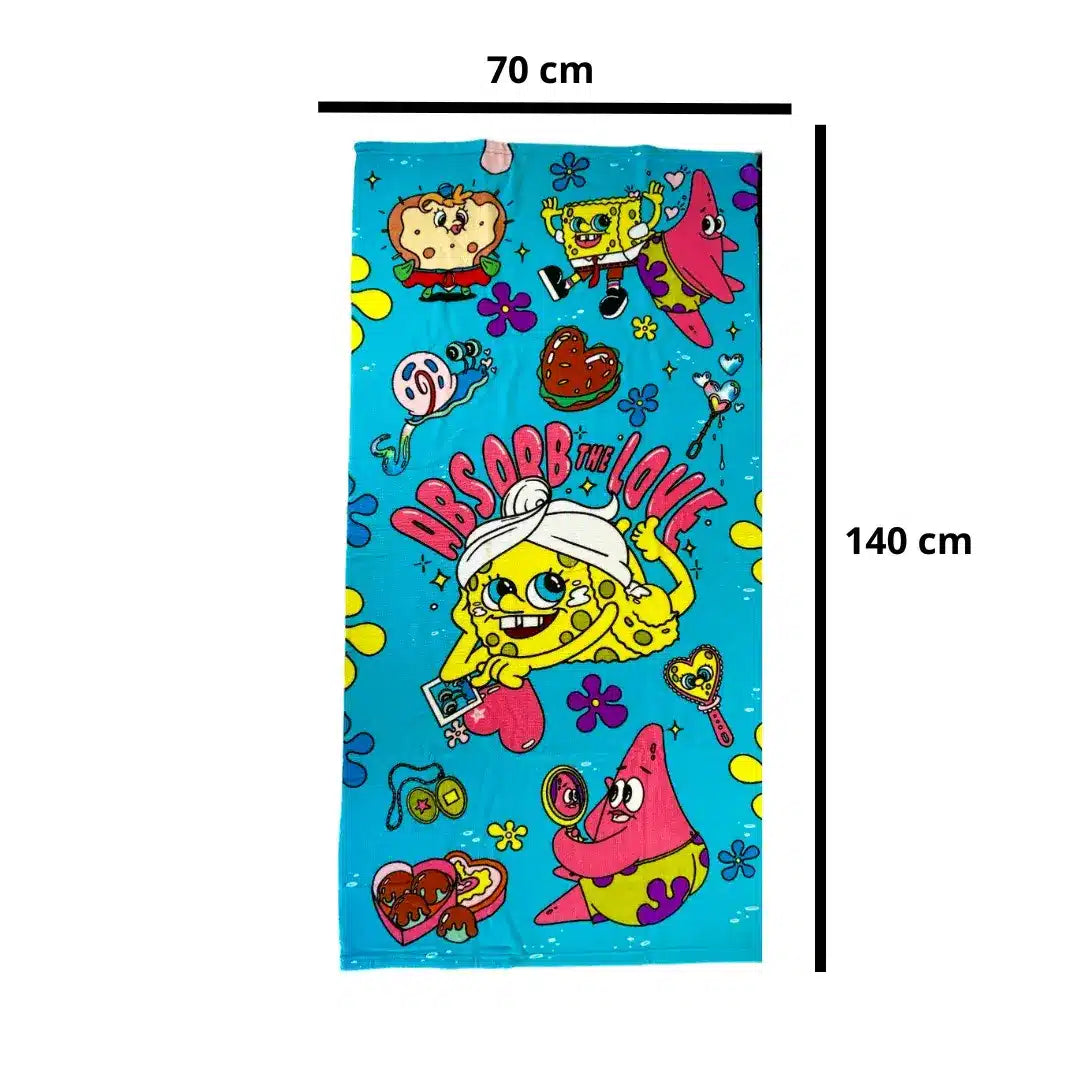 Toalla de Baño Grande Absorbente Bob Esponja Love 70x140cm