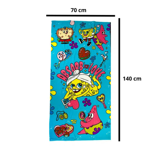 Toalla de Baño Grande Absorbente Bob Esponja Love 70x140cm