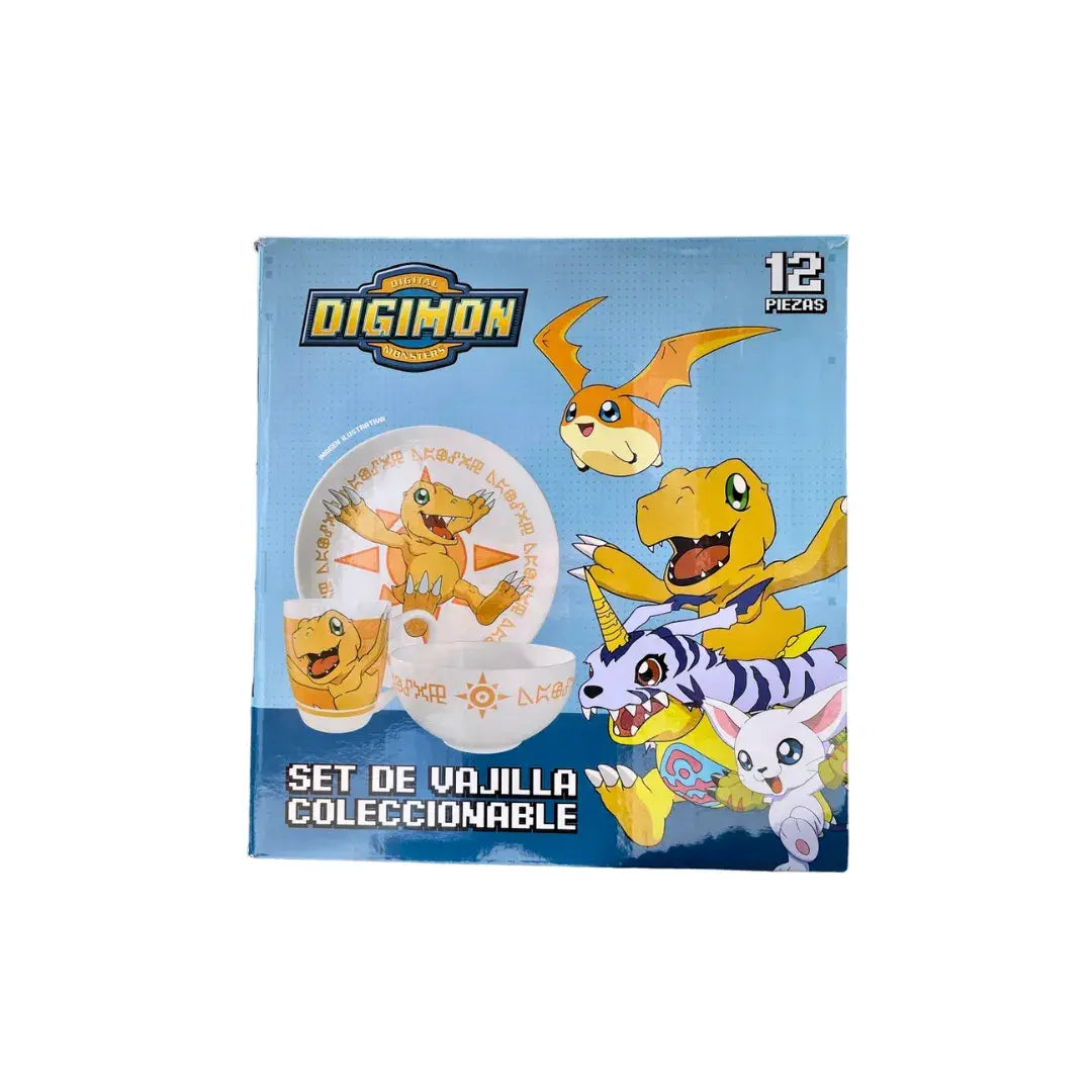 GEEK INDUSTRY VAJILLA DIGIMON (4 TAZAS, 4 BOWLS, 4 PLATOS) EDICIÓN LIMITADA