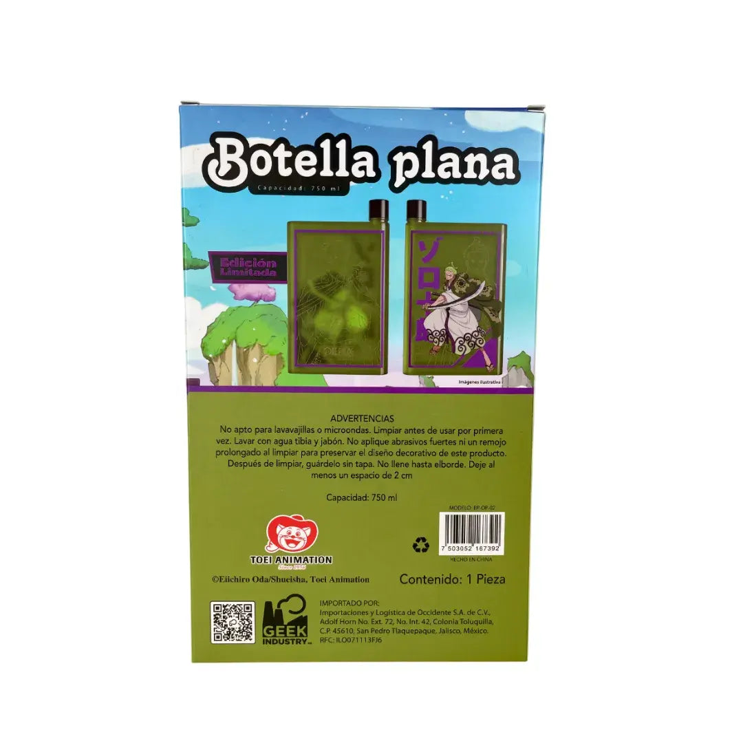 GEEK INDUSTRY - BOTELLA PLANA RORONOA ZORO - ONE PIECE