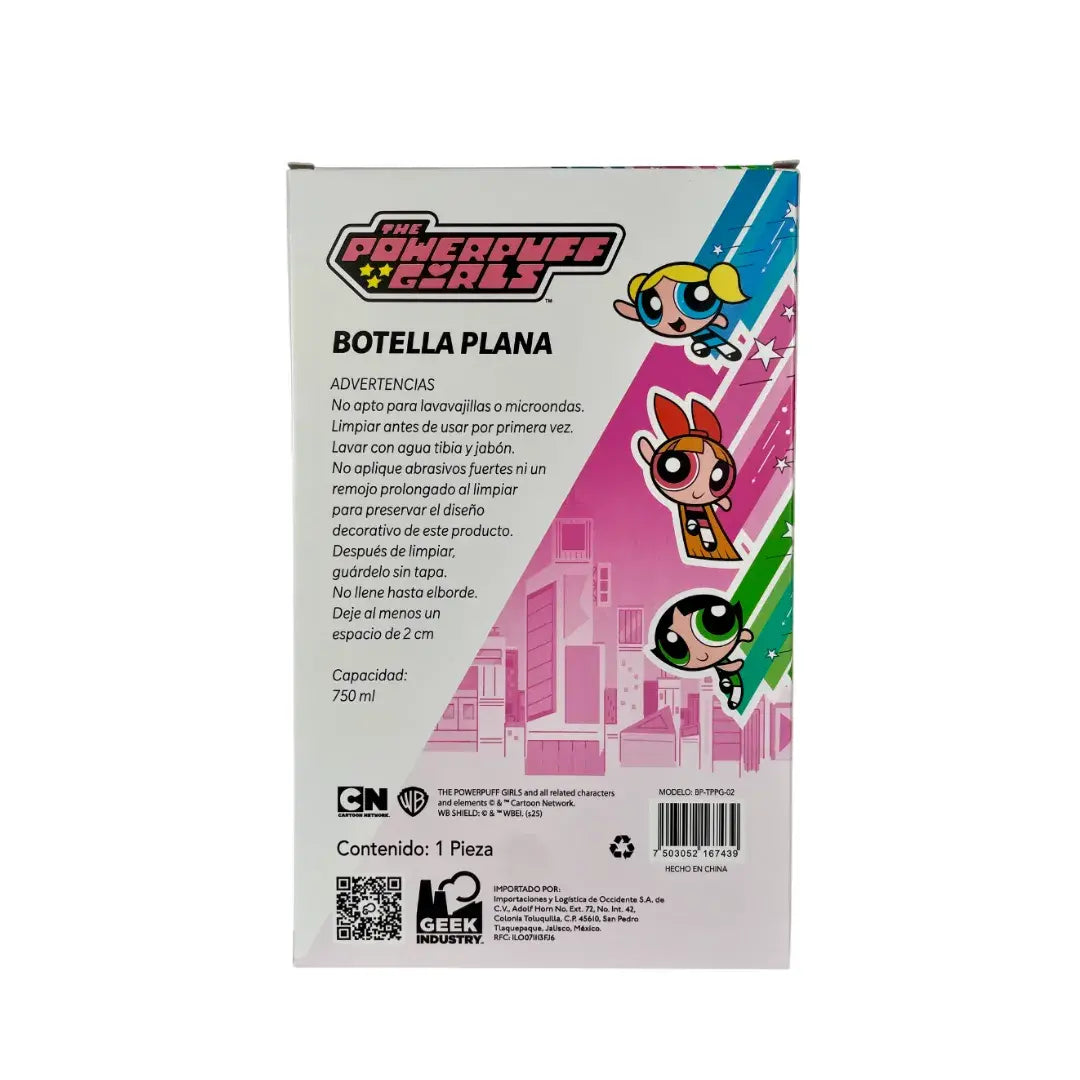 GEEK INDUSTRY - BOTELLA PLANA BOMBON - CHICAS SUPER PODEROSAS
