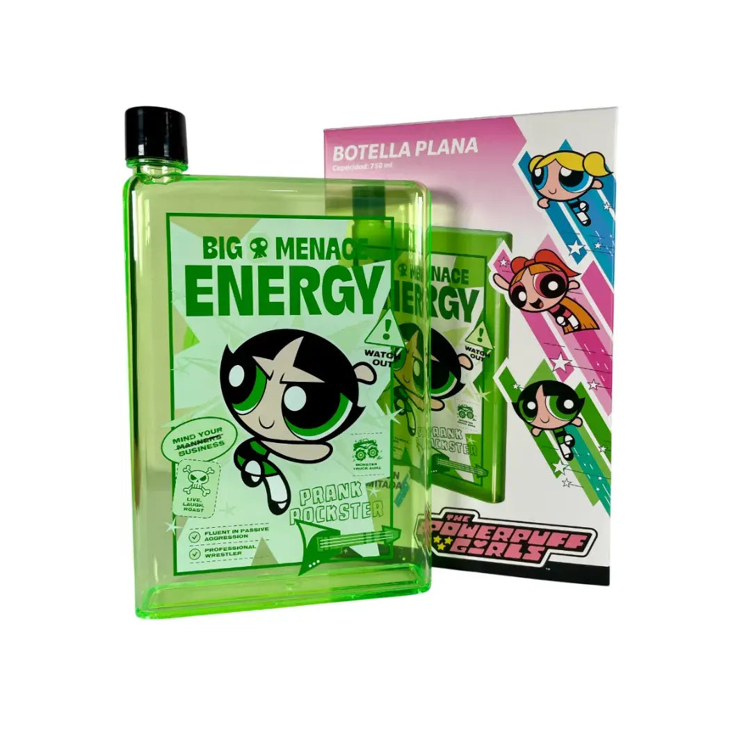 GEEK INDUSTRY - BOTELLA PLANA BELLOTA - CHICAS SUPER PODEROSAS