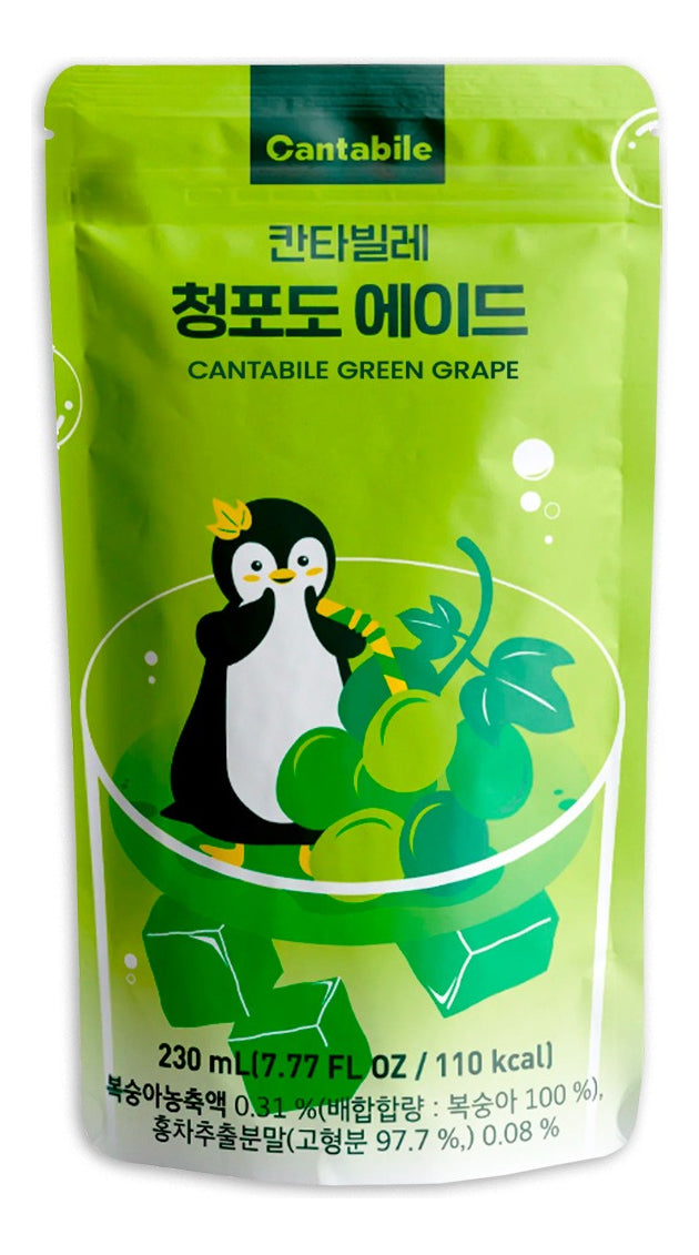 BEBIDA COREANA EN BOLSA SABOR UVA VERDE 230ML