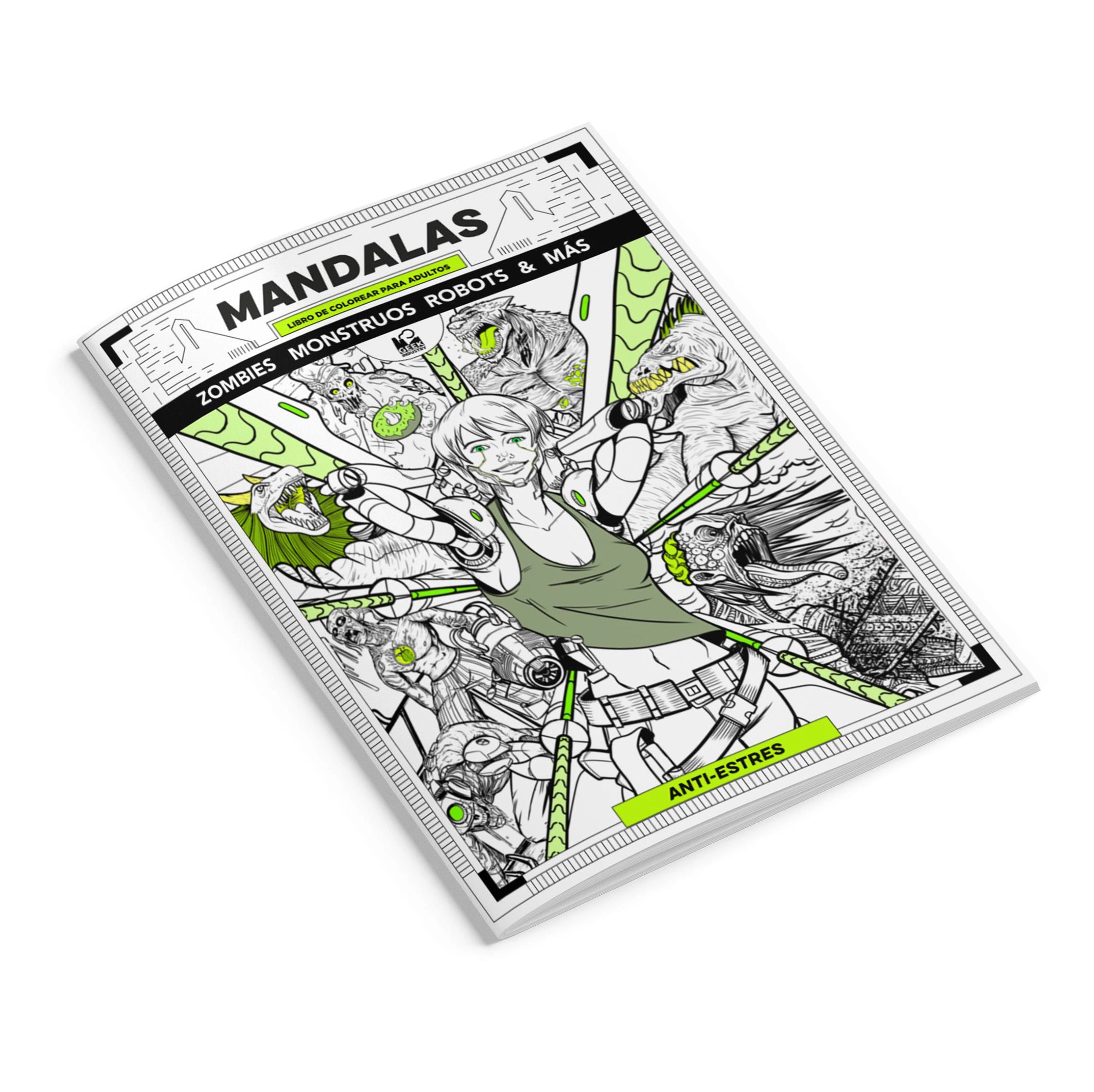 Geek Industry - Libro Para Colorear Para Adultos - Mandala, Zombies,  Monstruos, Robots & M?s